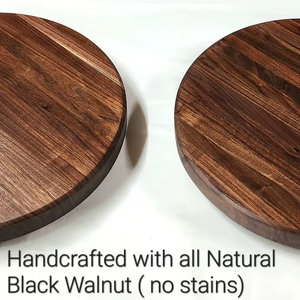 Wood Double Tier Rotating Tray Smooth-Spin Lazy Susan for <b>Tabletop</b> Spice Serving - Product Image 1