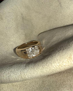 IGI/GIA Lab Grown Vintage 14k or blanc mariage/bague de fiançailles diamant taille unisexe pour cadeau de fête d'anniversaire diamant coupe poire - Product Image 2