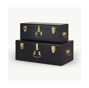 Headway Crafts Black Durable Iron <b>Trunk</b> Handmade <b>Storage</b> <b>Box</b> Set of 2 - Product Image 1