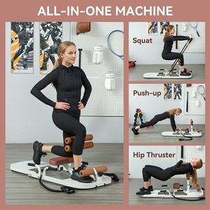 Macchina Pieghevole Bianca per Sissy Squat, Sistema Multifunzione per Palestra Domestica con Supporto per Flessioni e Attrezzatura per Hip Thrust - Product Image 3
