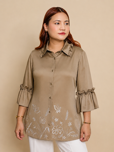 เสื้อเชิ้ตผู้หญิงคลาสสิกผ้าฝ้ายติดกระดุม สำหรับใส่ทำงานลำลองและสวมใส่สบายทุกวัน ซื้อโดยตรงจากซัพพลายเออร์ - Product Image 1