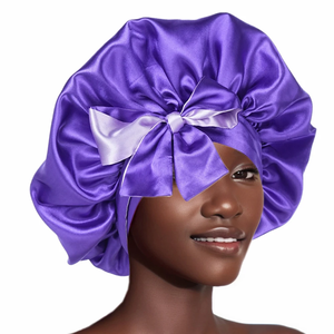 Bonnet de nuit en satin de soie 100% double couche, réglable, grand format, pour les soins des cheveux, unisexe, usage quotidien - Product Image 6
