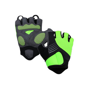 <b>Half</b> Finger Gym Gloves Black PU Leather Adjustable Wrist Strap Non <b>Slip</b> Weight Lifting Fitness Unisex - Product Image 3