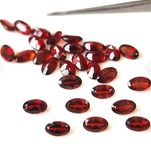 A R Creation Pierre précieuse naturelle non montée Grenat rouge taille ovale 4*6mm avec jeu de couleurs du Rajasthan pour la fabrication de bijoux (pièce brute) - Product Image 3