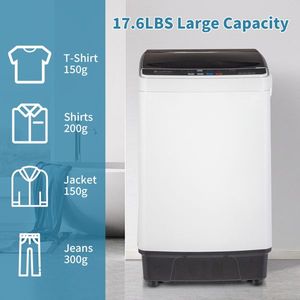 Lave-linge compact à chargement par le haut entièrement automatique, 10 programmes, 8 pompes d'essorage, lave-linge portable à chargement par le haut, code 77659644 - Product Image 3
