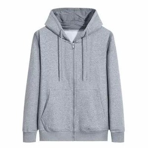 เสื้อฮู้ดแฟชั่นใหม่สำหรับผู้ชาย ฤดูใบไม้ร่วง ฤดูหนาว ผ้าฝ้าย 100% พิมพ์ลายตามสั่ง สีพื้น ผ้าฟลีซถัก แขนยาว ซิป OEM - Product Image 3
