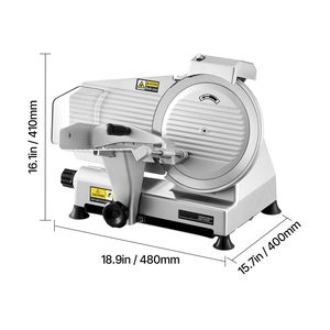 Affettatrice Elettrica Commerciale da 10 Pollici con Lama da 180W e Lama Premium 65Mn, Spessore Regolabile 0-0,4 Pollici per Alimenti da Gastronomia - Product Image 3