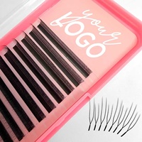 Extensions de cils individuelles en fibre PBT coréenne YY 0.07 MIX, faux cils naturels, doux, légers, mats, extensions de cils YY
