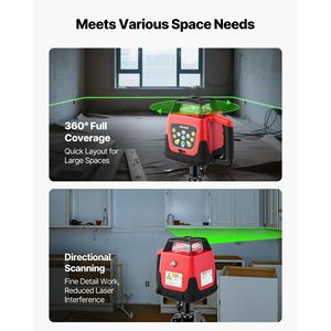 Nivel Láser Rotatorio Autonivelante de 360 Grados y 2000 pies con Kit Verde, Trípode Horizontal, Receptor y Control Remoto Sca-for - Product Image 6