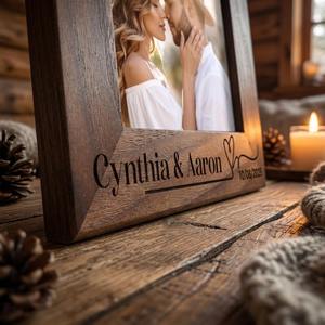 Cadre photo au design moderne, minimaliste, fait main, en bois, décoration intérieure élégante, cadre photo en bois stylé - Product Image 3