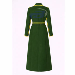 Manteau en laine de haute qualité pour femmes, ceinturé, style trench-coat, long, pour les membres de la sororité CEPhi. - Product Image 2