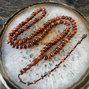 Tasbih en bois écologique à finition naturelle, perles de prière islamiques faites à la main, chapelet musulman Dhikr Zikr, cadeau religieux de table - Product Image 6