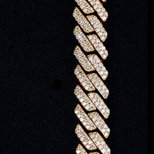 AMBER JEWELS Classic 18k Solid Gold Emerald-Cut Natural Stone Chain Link <b>Bracelet</b> IGI Certified Unisex Wedding Jewelry Model - Product Image 2