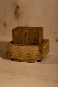 Elegant Handmade Wooden Coaster Set With <b>Storage</b> Stand Natural Wood <b>Table</b> Protection For Dining Area Customized Shape Natural - Product Image 6