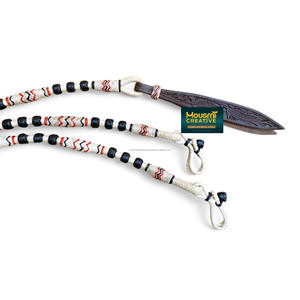 Wholesale Romal Rein Leather Grips for Equestrian Horse Riding Decorated with <b>Beads</b> & Accents Loop End Rein - Product Image 2