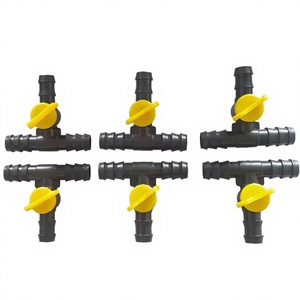 Conector Lateral en T de 3 Vías de 16 mm de PP, Resistente a la Intemperie, Fácil de Instalar, en Negro y Amarillo, para Riego Agrícola - Product Image 1