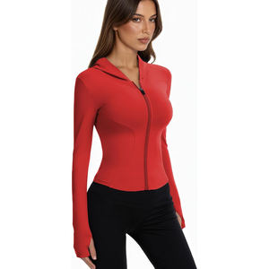 Veste de yoga extensible pour femme, en nylon, athlétique, respirante, légère, avec fermeture éclair, pour l'extérieur - Product Image 5
