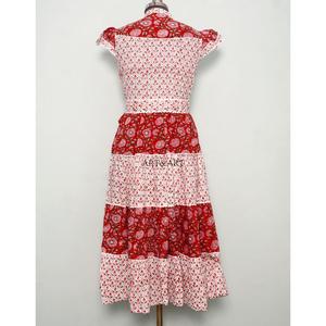 Robe longue d'été pour femme 100 % coton à imprimé floral, écologique, élégante pour les fêtes, décontractée pour le quotidien, avec boutons décoratifs, naturelle - Product Image 6