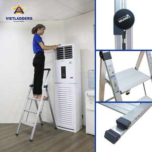 Échelles pliantes en aluminium, modèles d'échelles à 2, 3 et 4 marches pour usage domestique - Product Image 2