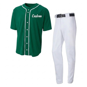Uniforme de Béisbol Personalizado de Secado Rápido, Moderno, Color Verde Oscuro, Conjunto de Camiseta de Manga Corta y Pantalones para Hombre, Ropa Deportiva Transpirable para Equipo, OEM, Venta al Por Mayor - Product Image 1