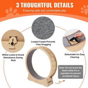 Grand tapis roulant d'exercice en bois pour chat de 52 pouces pour chats d'intérieur - Product Image 6