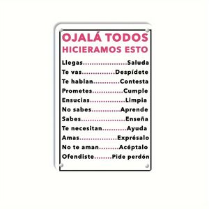 CIFbuy Spanish Motivational Quote <b>Retro</b> Tin Wall <b>Decor</b> OjalaTodos Hicieramos Esto Metal Wall Sign Metal Arts Pick Service - Product Image 1