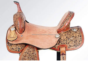 Siège chaud entièrement sculpté Meilleure vente à la main en cuir véritable Western Pleasure Riding Saddle Disponible en vrac au prix de gros - Product Image 5