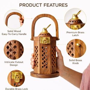 Brûleur d'encens en bois écologique fait main avec poignée pour encens aromatique indien – Option cadeau pour la méditation à domicile - Product Image 1
