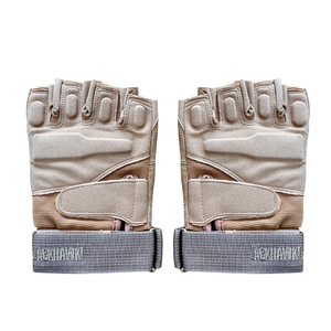 Gants de fitness demi-doigts en cuir beige avec sangle de poignet réglable, antidérapants et respirants pour la musculation homme - Product Image 4
