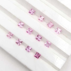 Lote de piedras preciosas sueltas de zafiro rosa natural, corte cuadrado facetado, de 1-6 mm, para la fabricación de joyería artesanal. - Product Image 1