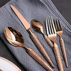 Ensemble de couverts décoratifs en acier inoxydable pour la cuisine et la table à manger, durable, résistant à la rouille, finition polie, design moderne et élégant - Product Image 1