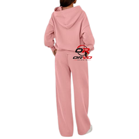 Ensemble de survêtement 2 pièces pour femme, style streetwear automne, couleur unie, coupe ample, décontracté, longueur intégrale, tricoté en polyester/coton