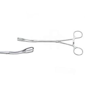 Pince thoracique de qualité hospitalière à mâchoires ovales courbées à cliquet, instrument chirurgical VATSMIS en acier inoxydable - Product Image 1