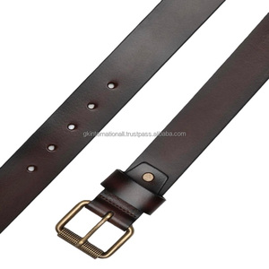 Cinturones de Cuero Genuino para Hombre de Alta Calidad, Venta al Por Mayor 2025, Cinturón de Cuero con Hebilla de Pin Casual, Cinturón de Longitud Personalizada para Hombre - Product Image 1