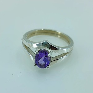Amethyst <b>Ring</b> Handmade Sterling Silver Bezel Setting Natural Purple Oval Shape Gemstone <b>Boho</b> Jewelry Women's Jeweltech February - Product Image 5