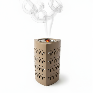 Brûleur d'encens Bakhoor Premium Blanc Royal en Métal et Bois Écologique Durable, Support d'Encens Artistique Moderne Antique Personnalisable pour Hôtels - Product Image 5