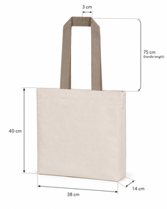 Bolsa de Tela de Algodón Orgánico 390 GSM GOTS 38x40x14 cm, Logotipo Personalizado, Bolsa de Compras Promocional, Fabricante OEM ODM al por Mayor - Product Image 3