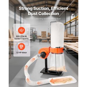 Collettore di Polvere a Cono Vortex da 800 CFM, 2.5 Micron, Sistema di Raccolta Segatura da 1HP, Collettore di Polvere a Grande Capacità da 16 Galloni per - Product Image 2