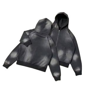 Dernier logo personnalisé Fabricant de survêtement à fermeture éclair Survêtement évasé de haute qualité personnalisé pour hommes 100% coton délavé au soleil - Product Image 2