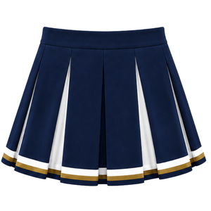 Jupe plissée bleu marine et or blanc pour femme, taille haute, pour cheerleading, performance sportive, danse, uniforme d'équipe - Product Image 2