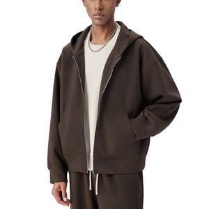 Survêtement unisexe à fermeture éclair surdimensionné à logo personnalisé, très vendu, 2 pièces, coton mélangé lourd, streetwear, survêtement à fermeture éclair pour homme - Product Image 2