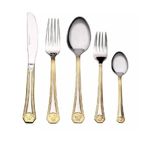 Home made Metal Cutlery Hotel House hold Cutlery <b>Set</b> Wedding Flatware High Quality Stainless Steel Christmas Luxury Cutlery - Product Image 1