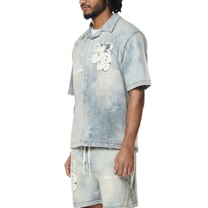 Camiseta de Manga Corta con Cuello Alto y Botones de Lona Extra Grande para Hombre con Diseño Impreso Personalizado, Transpirable para Verano - Product Image 5