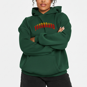 Sudadera con Capucha para Mujer, 100% Algodón, 400GSM, Corte Holgado, Impresión DTF Personalizada, Lavado Ácido, Estilo Urbano Hip Hop, OEM/ODM - Product Image 1
