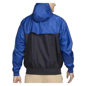 Veste coupe-vent pour homme à empiècements contrastés, à capuche, légère, entièrement zippée, style streetwear urbain, résistante au vent, pour l'extérieur, vente en gros - Product Image 2