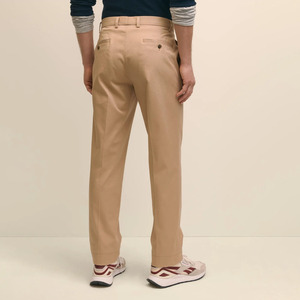 Nouveau pantalon chino en coton kaki pour homme, coupe droite, taille mi-haute, devant plat, décontracté avec poches, infroissable, pour le printemps - Product Image 2