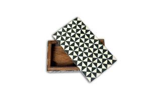 Natural Bone Inlay Jewelry <b>Box</b>: Black and White Geometric Storage: Handmade Horn Inlay <b>Trinket</b> <b>Box</b> | Decorative Storage – Geomet - Product Image 4