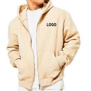 Custom for Puff Print Logo Cropped Organic 500 Gsm Boxy <b>Hoodie</b> Drop Shoulder Full Zip Fleece Heavyweight <b>Oversized</b> Sweatshirt - Product Image 4