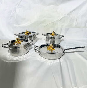 Juego de Ollas de Acero Inoxidable de Lujo Moderno de 4 Piezas, con Tapa de Champiñón, Apto para Horno y Lavavajillas, Utensilios de Cocina Elegantes - Product Image 5