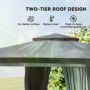 Gazebo/Pergola da Giardino con Tettoia per Esterni e Visibilità Migliorata - Product Image 3